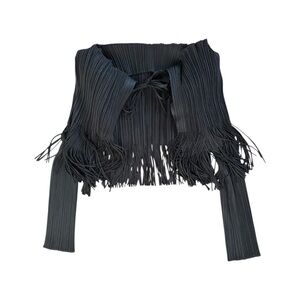 RARE Pleats Please Issey Miyake fringe top